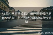 51黑料网系统追踪：用严谨调查还原网络谣言中每个细致的黑料信息传递链
