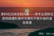 黑料吃瓜网深剖内幕——用专业调研还原网络爆料事件中黑料不断升级的复杂背景