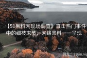【51黑料网现场调查】直击热门事件中的细枝末节，网络黑料一一呈现