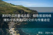 黑料吃瓜网重点追踪：细致报道网络爆料中各类黑料的交织与传播途径