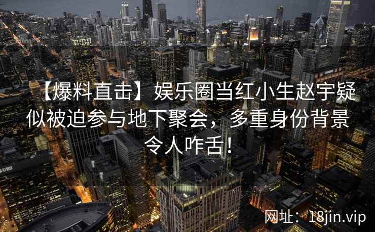 【爆料直击】娱乐圈当红小生赵宇疑似被迫参与地下聚会，多重身份背景令人咋舌！