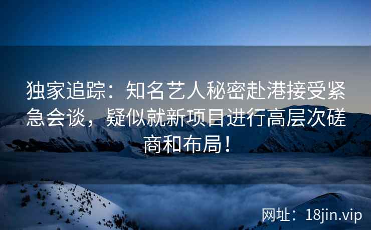 独家追踪：知名艺人秘密赴港接受紧急会谈，疑似就新项目进行高层次磋商和布局！